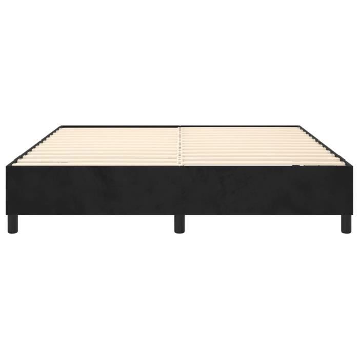 Base de cama tapizada - AKOZON - 200x200 cm - Negra - Con muelles - Terciopelo suave