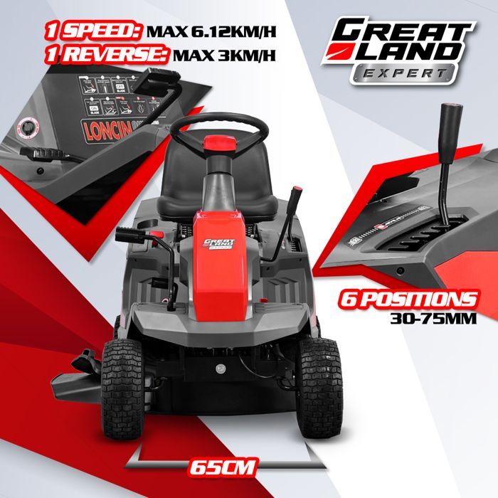 Rider 224cc - Schnittbreite 65cm - Hydrostatisches Getriebe, Mulchen und Seitenauswurf.