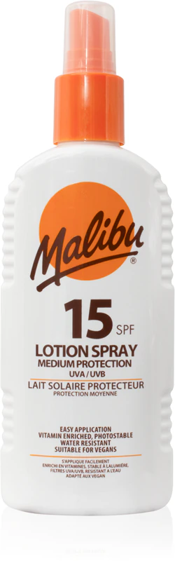 Malibu Lotion Spray Mittlerer Schutz LSF 15