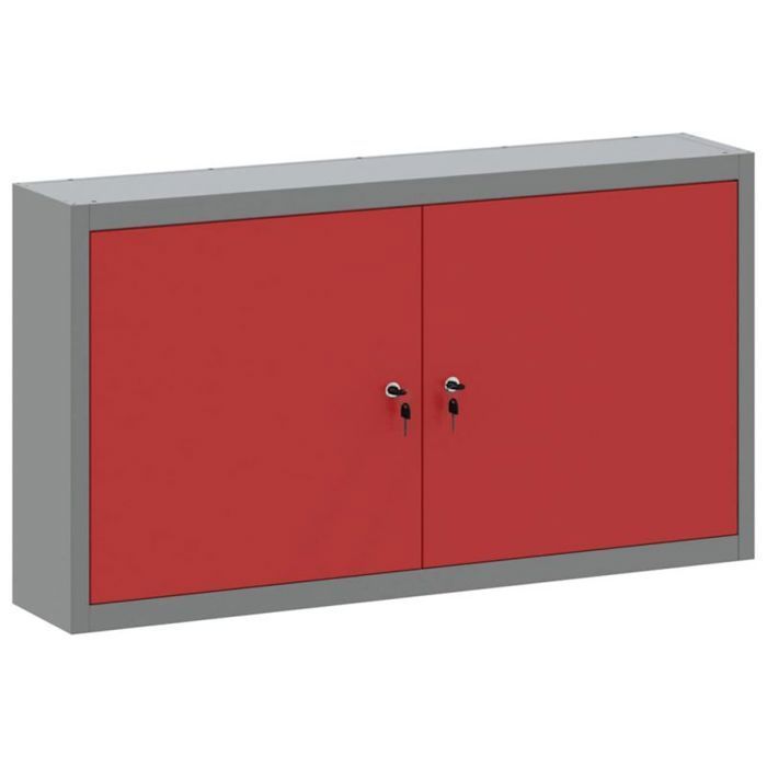 Werkzeugschrank – VIDAXL – 50 x 20 x 55 cm – Rot und Grau – Stahl und Holzwerkstoff – Verstellbare Einlegeböden