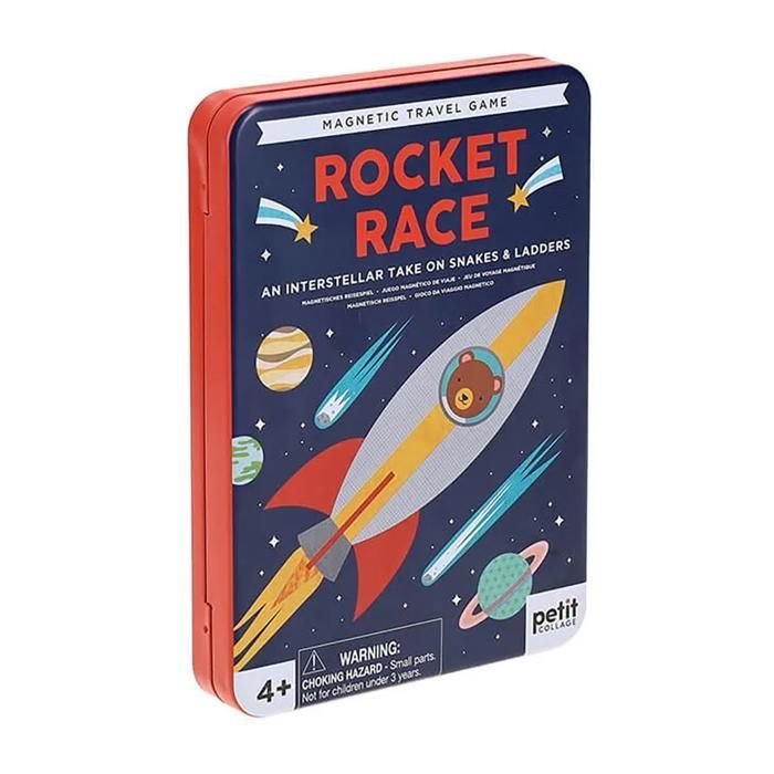 Jeu de Voyage Magnétique - Petit Collage - Rocket Race - Thème Spatial - 2-4 Joueurs