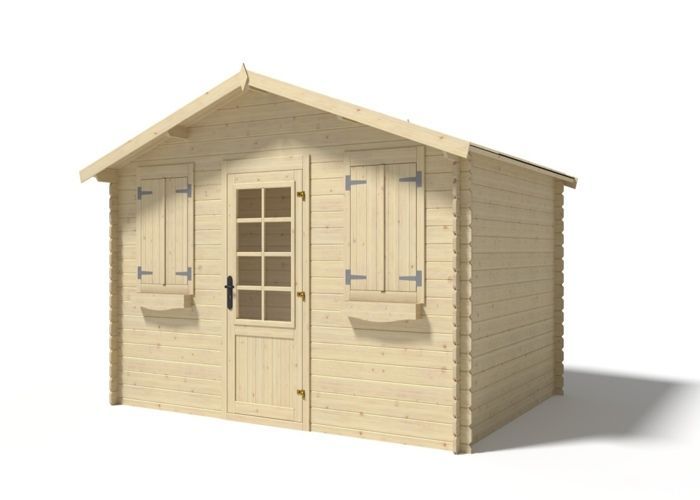 Houten tuinschuur - 12m² - 4x3m - 28mm dik - Kleur: naturel - DOM137