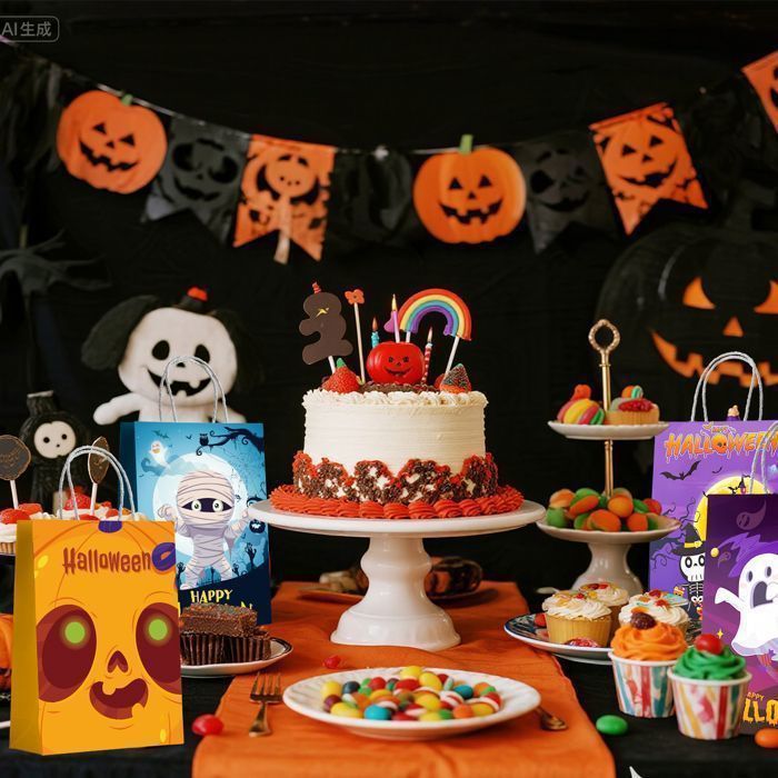 Sacchetti regalo di Halloween - INBOXXARTY - 24 pezzi - Multicolore - 20,3x15x7,9 cm - Sacchetti di carta