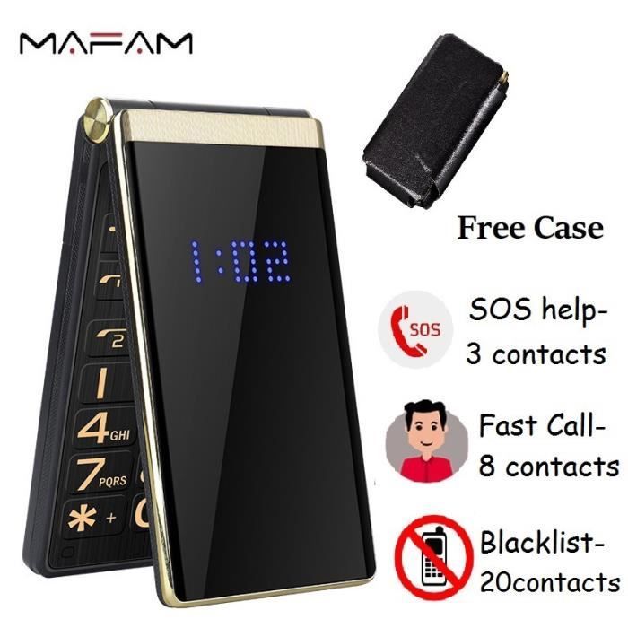 Grote klaptelefoon met knoppen voor senioren - Dubbel 2,8 inch LCD-scherm - Luide beltoon - Dual SIM - 5900 mAh batterij - van