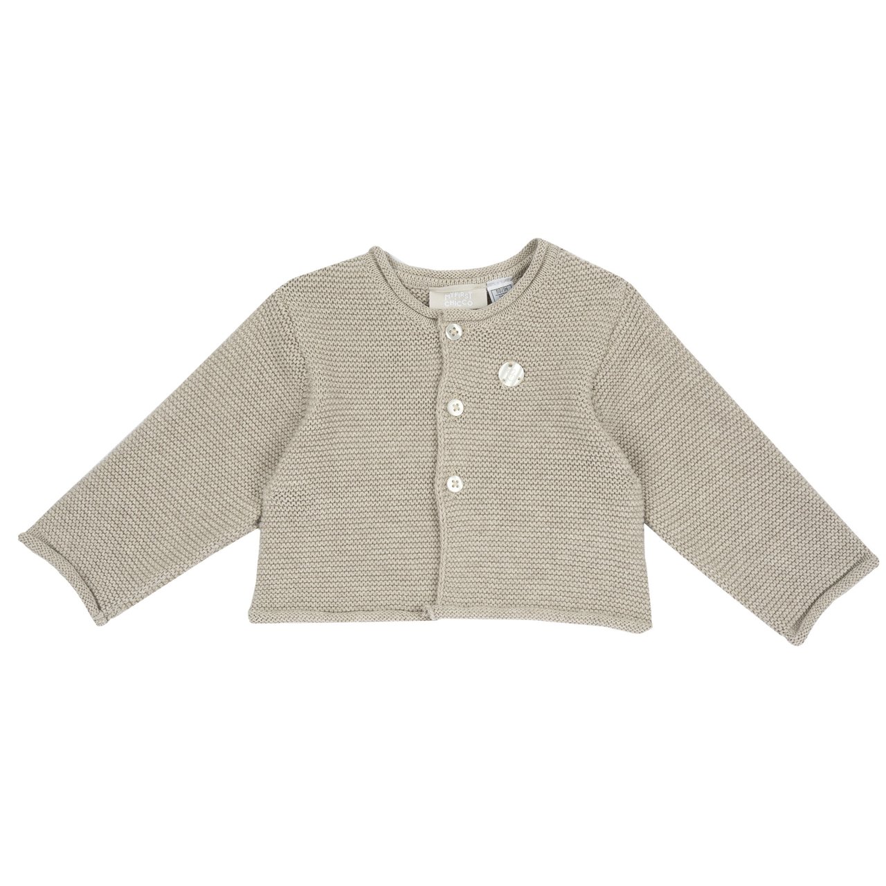 Pull marron en maille à boutons