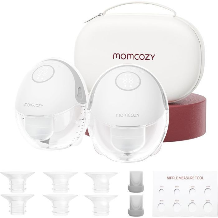 Momcozy Tire-lait Mains Libres Mobile Style | M6, Tire-lait Électrique avec Bride DoubleFit, Lot de 2, Gris