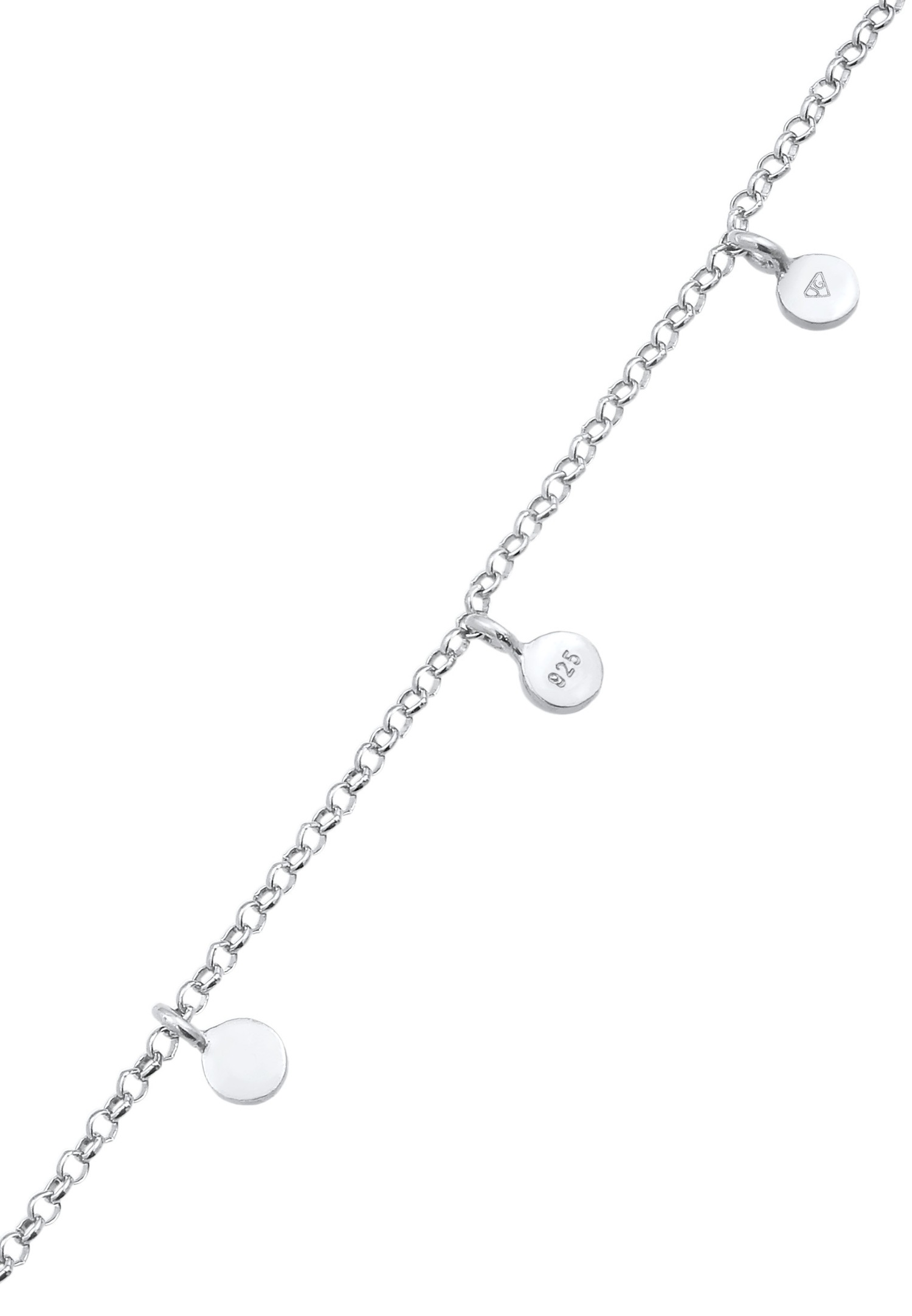 Elli Femmes bracelet de cheville plaquette pendentif organique en argent sterling 925
