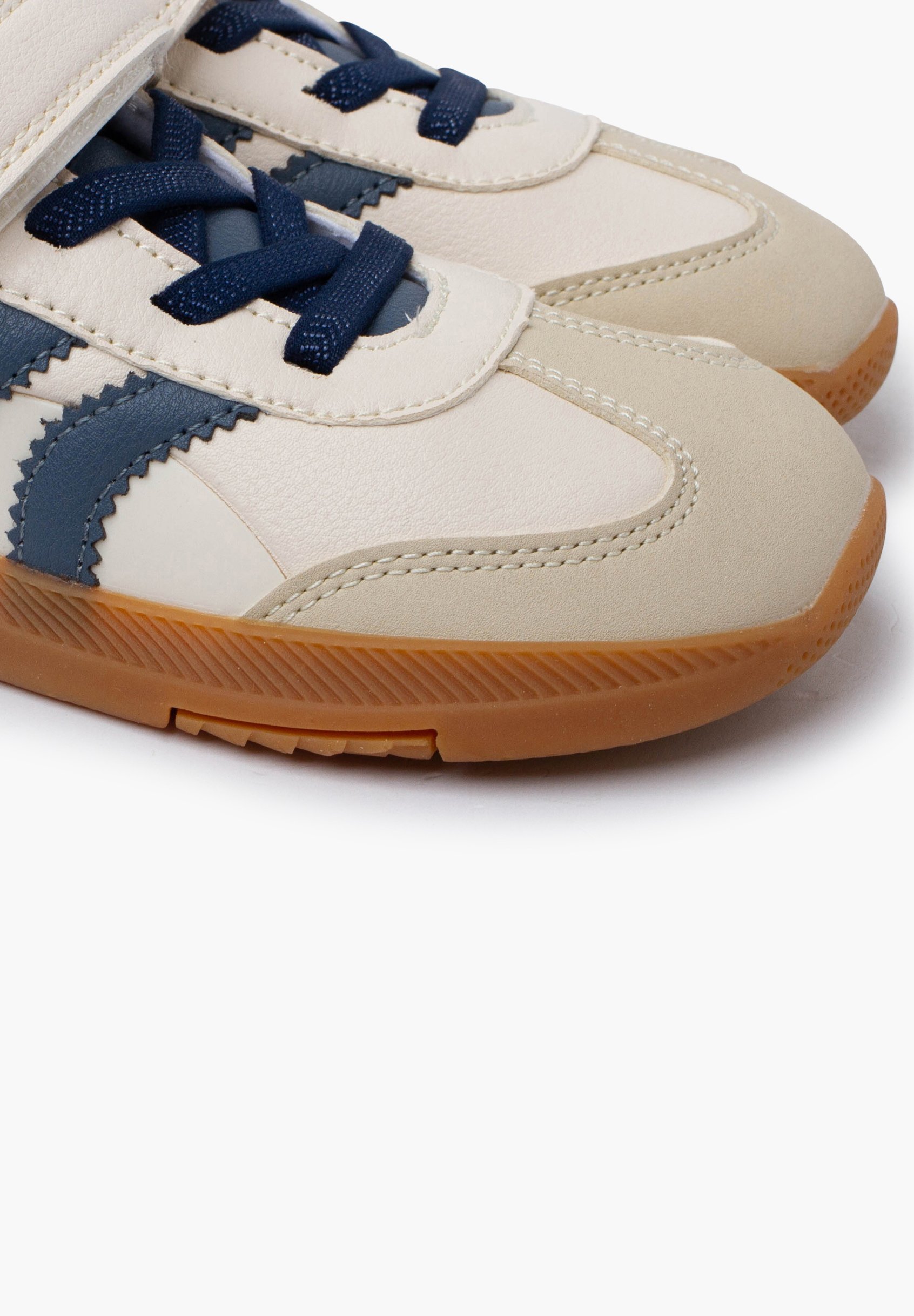 Pantofi Pisamonas pentru bebelusi - bej si azul