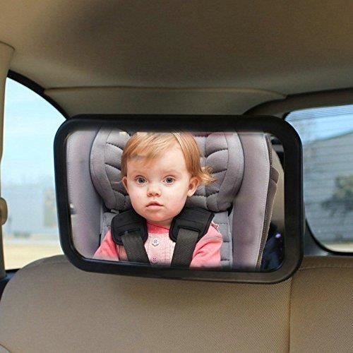 IMMIGOO - Rétroviseur de Surveillance Pour Bébé Miroir de Voiture Auto Pour Bébé Rétroviseur Sécurité Pour Siège Arrière - Noir