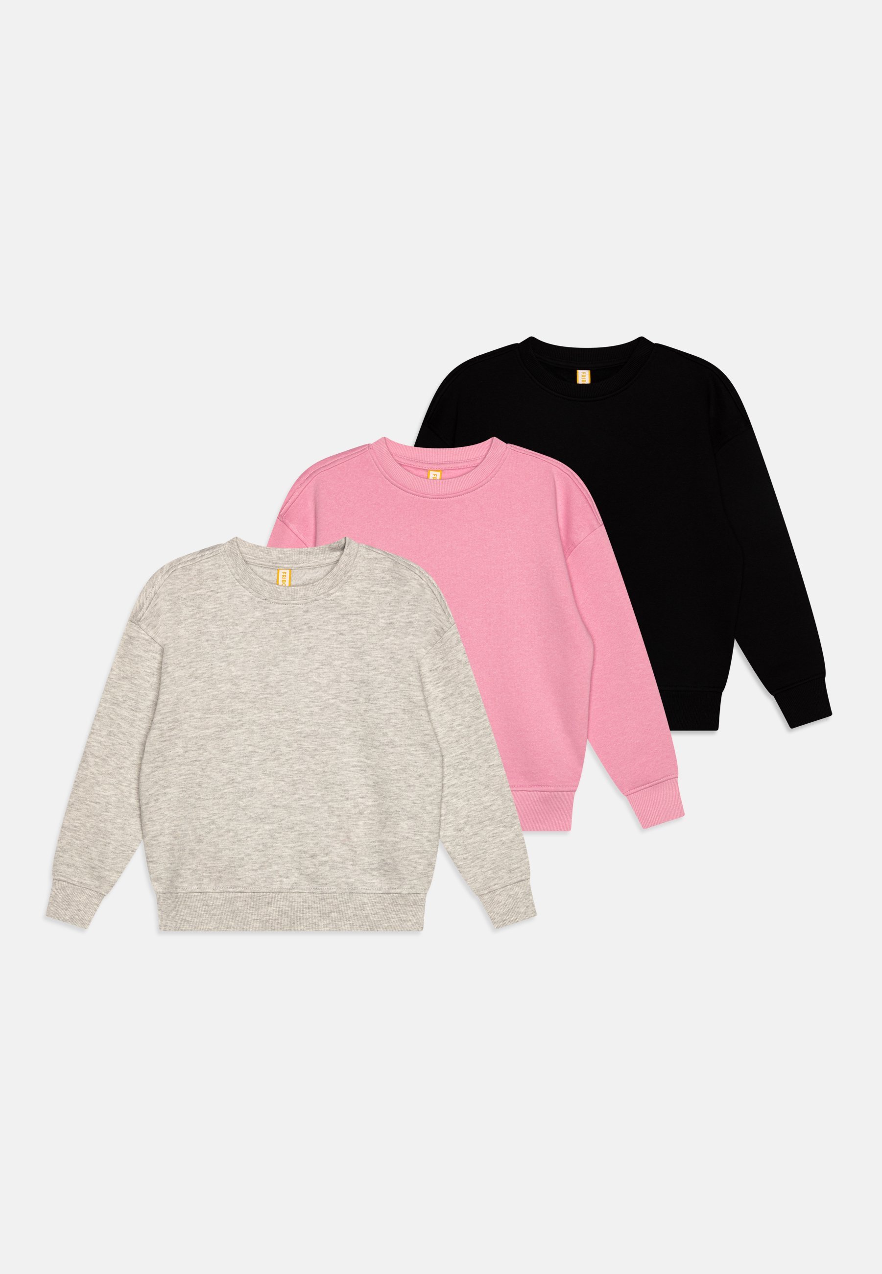 Friboo UNISEX 3-PACK - Sweatshirt - gemêleerd lichtgrijs/zwart/roze