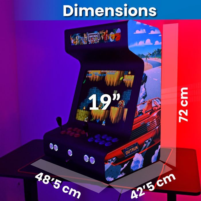 Máquina de Arcade Retrô - Preta - Console para Sala de Estar - Jogos Batocera Inclusos