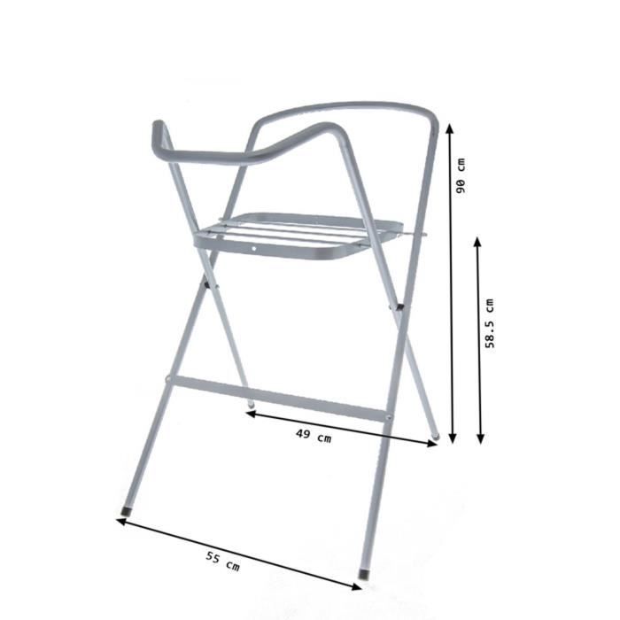 Babybadje met thermometer, wit hertendesign, 86 cm + standaard