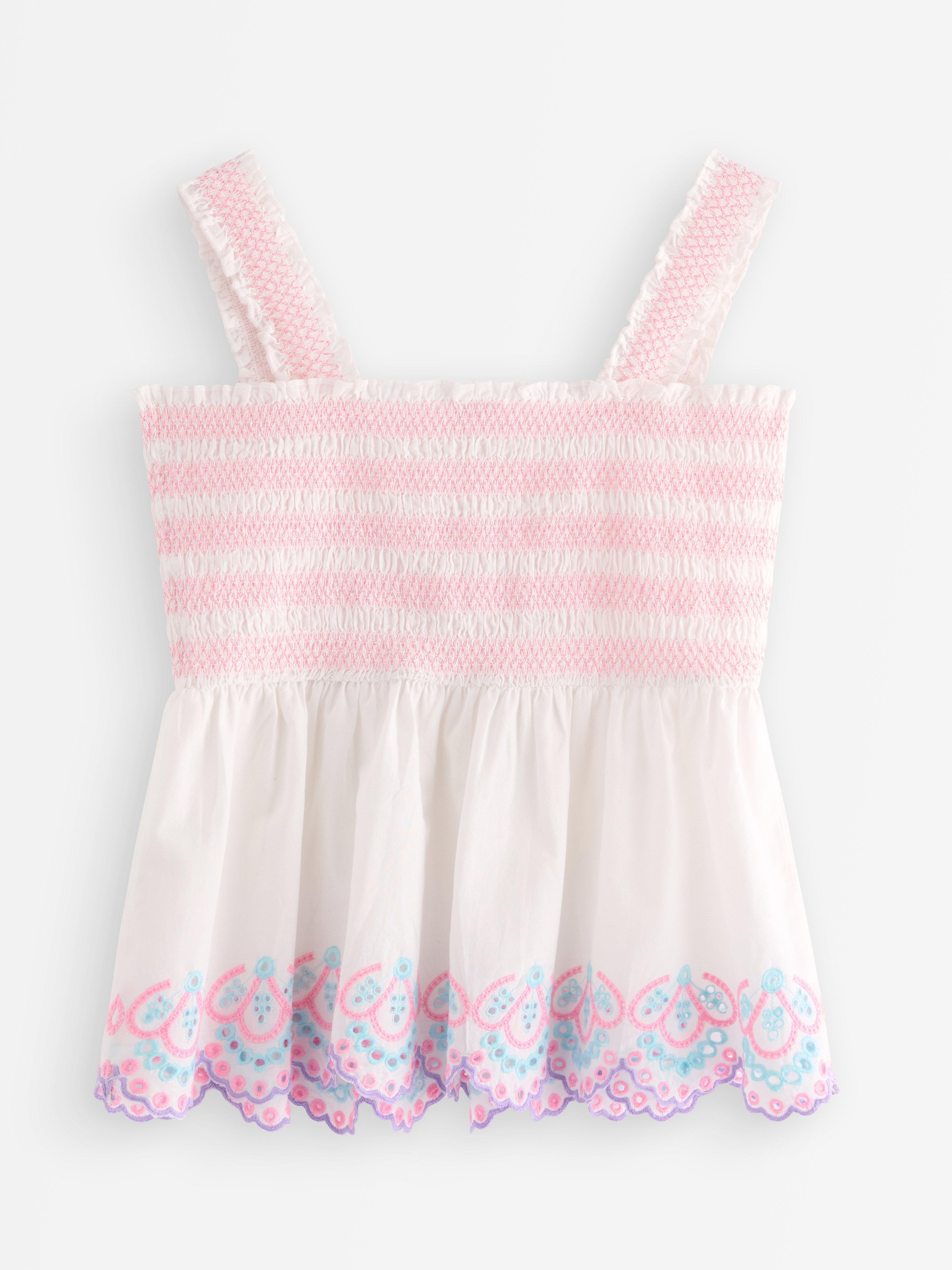 Peplum top med broderi Off White