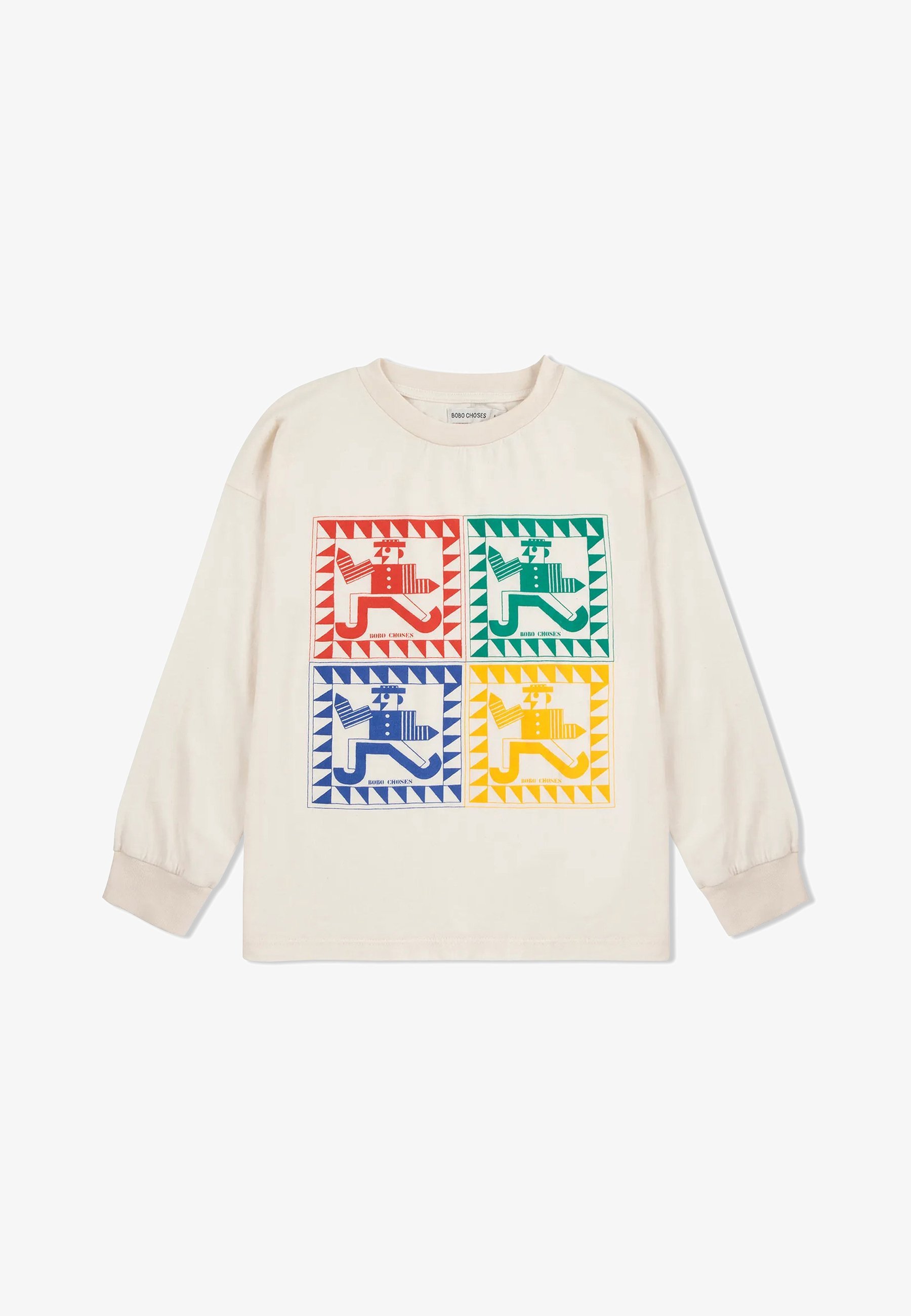Bobo Choses LONG SLEEVE LENGHT RAINBOW MR PENCIL UNISEX - Top met lange mouwen - gebroken wit