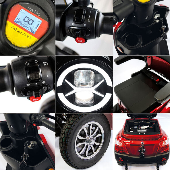 Electric car E-Quad 25 V.3, Red