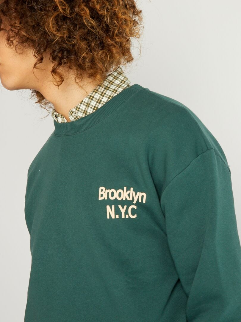 Brooklyn New York fleece sweatshirt - groen