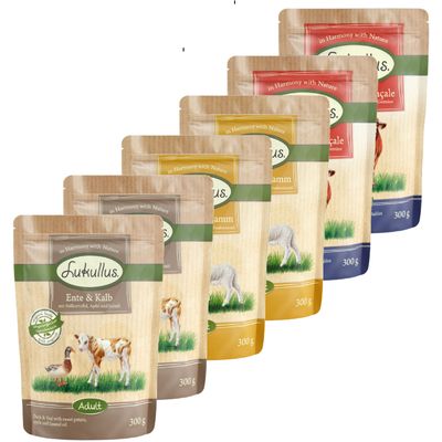 Sachets Lukullus, assortiment d'essai, 6 x 300 g