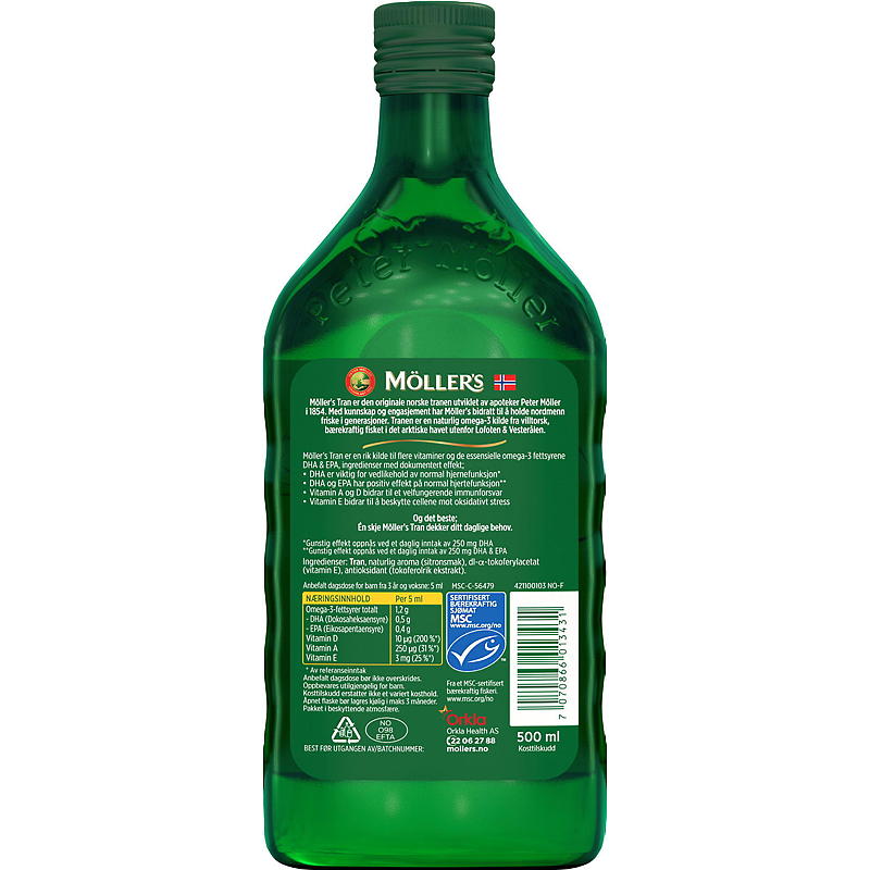 Möller's levertraan 500 ml Citroen