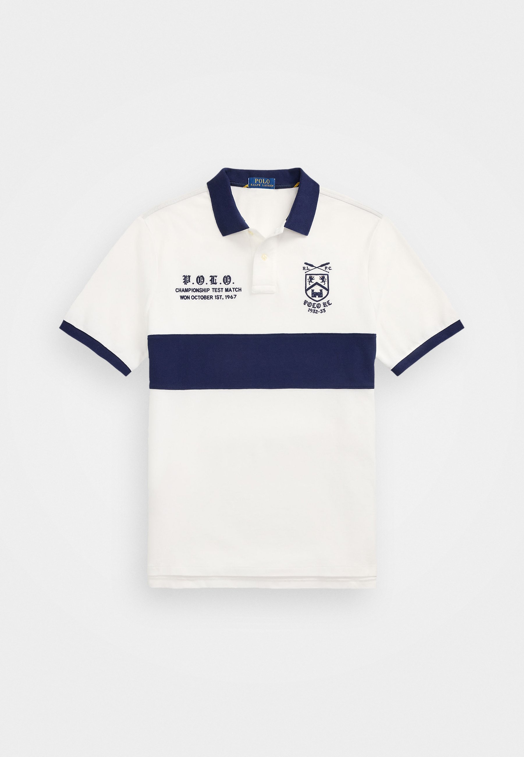 Polo Ralph Lauren CLASSIC FIT GRAPHIC POLO SHIRT - Polo - blanc/bleu marine