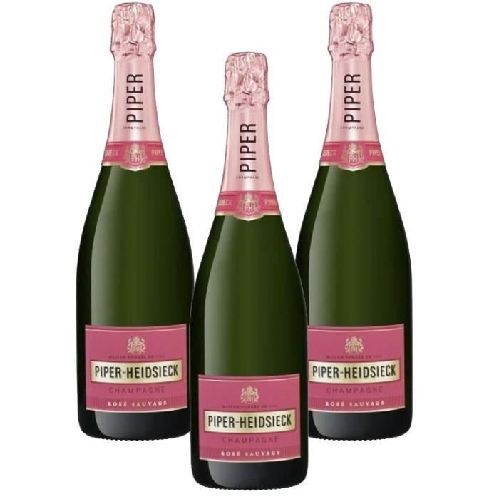 Piper Heidsieck Champán Rosé Sauvage - 75 cl x3
