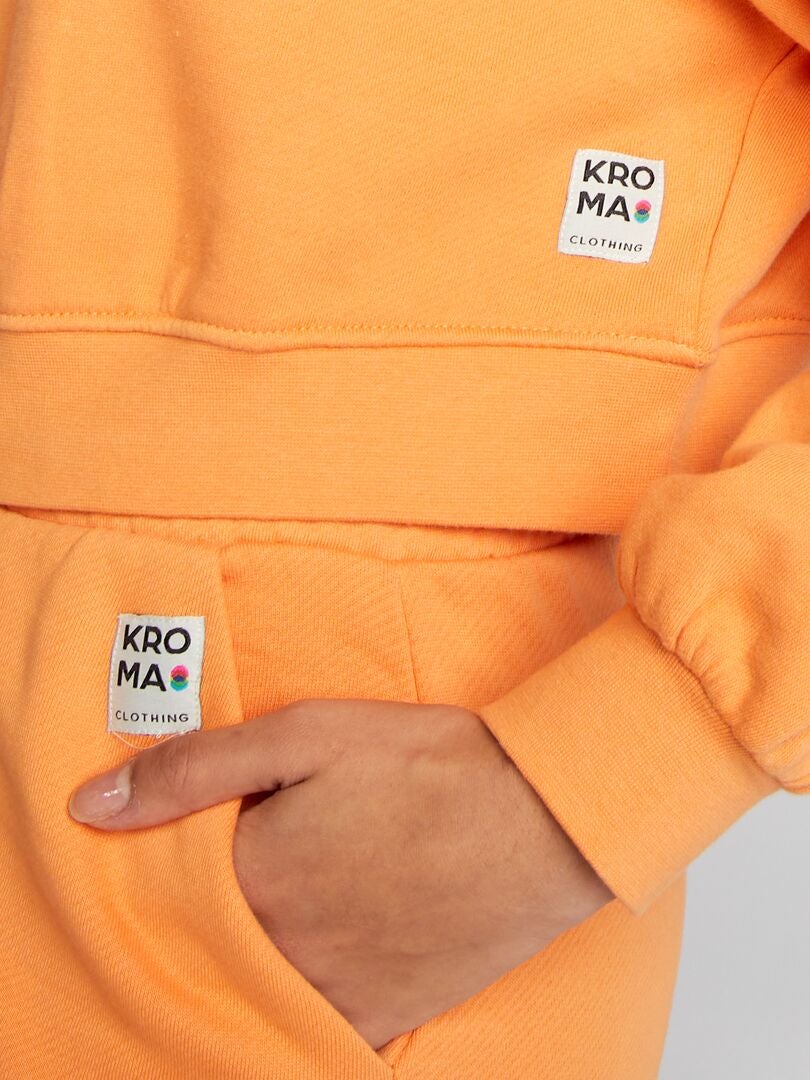 Sweatshirt met ronde hals - ORANJE