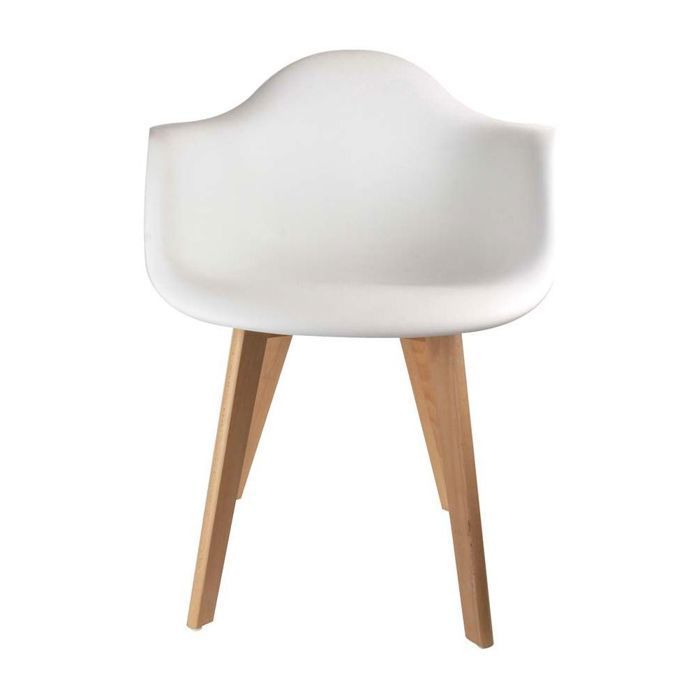 Lot De 2 Chaises Fauteuils De Table - Home Deco Factory - Design Tendance - Blanc