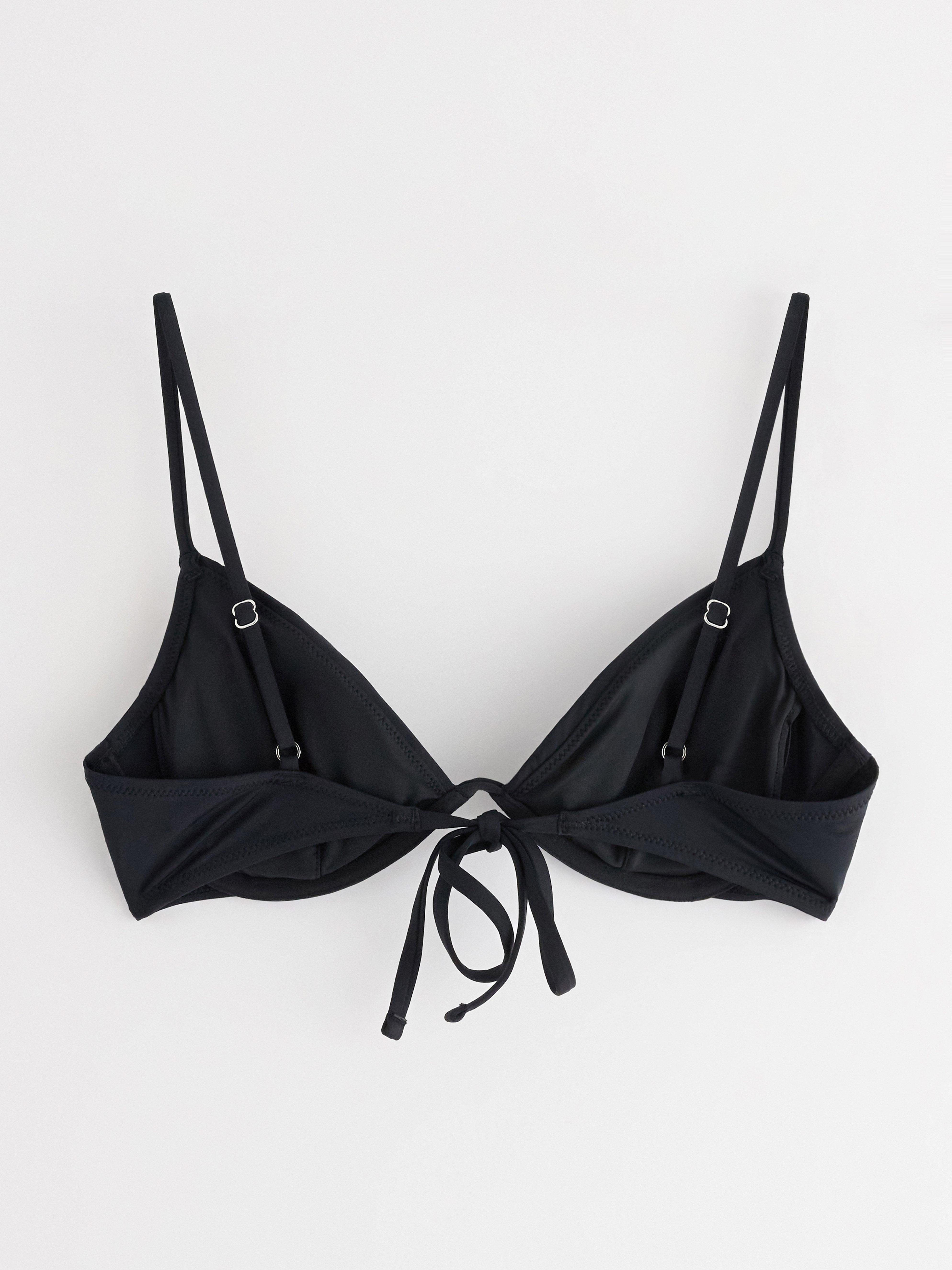 Top de bikini con aros negro