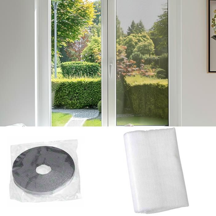 Mosquitera - FALLENHELD - 130 x 150 cm - Blanca - No requiere taladrar - Cierre de velcro
