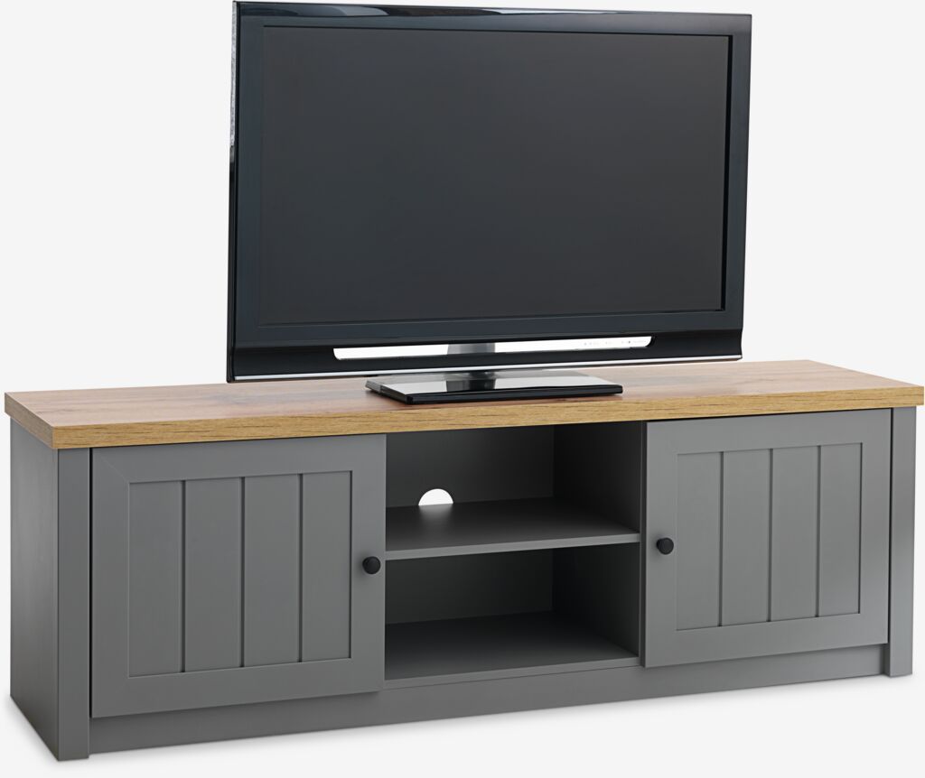 MARKSKEL MARKSKEL TV komoda, 2 vrata, siva/hrast