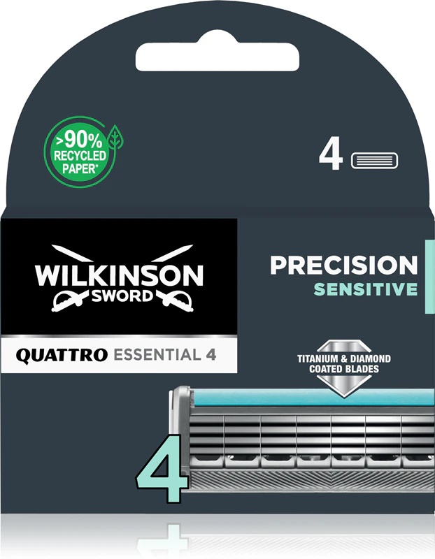 Wilkinson Sword Quattro Essential 4 Precision Sensitive rezerves asmeņi