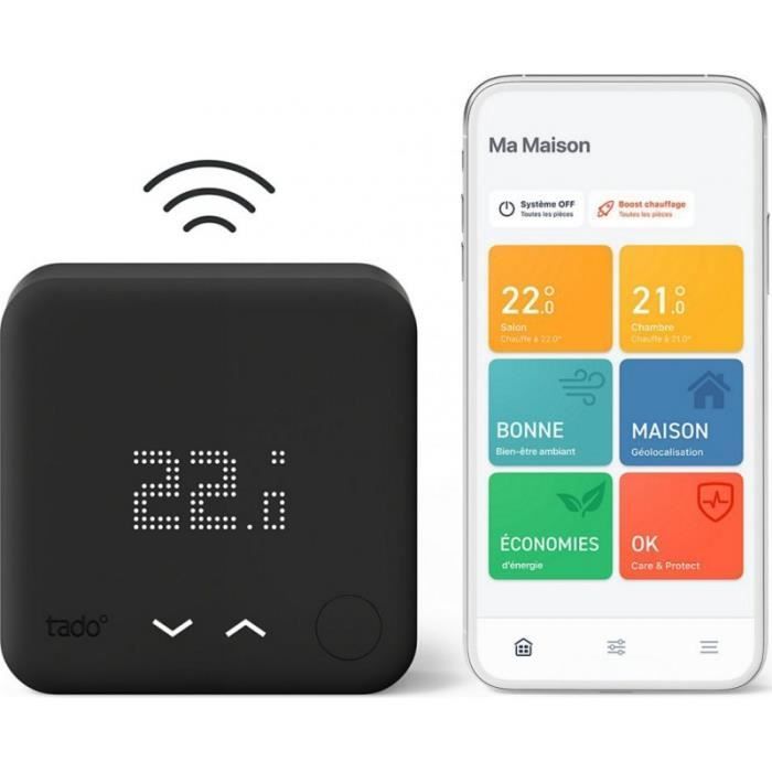 Termostato inteligente TADO - Kit principal - Negro - Reduce tu consumo de energía