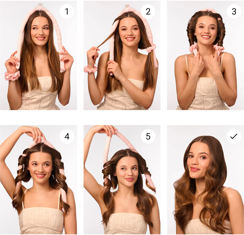 Conjunto de modeladores de cabelo sem calor BrushArt Hair