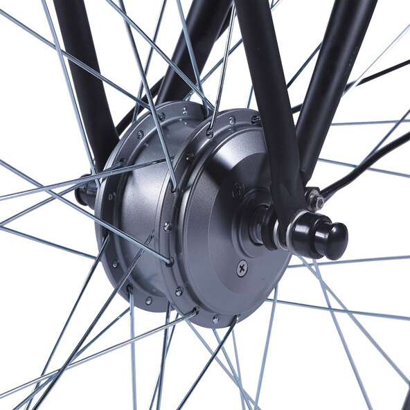 Bicicletă electrică de oraș din aluminiu, pentru femei, neagră