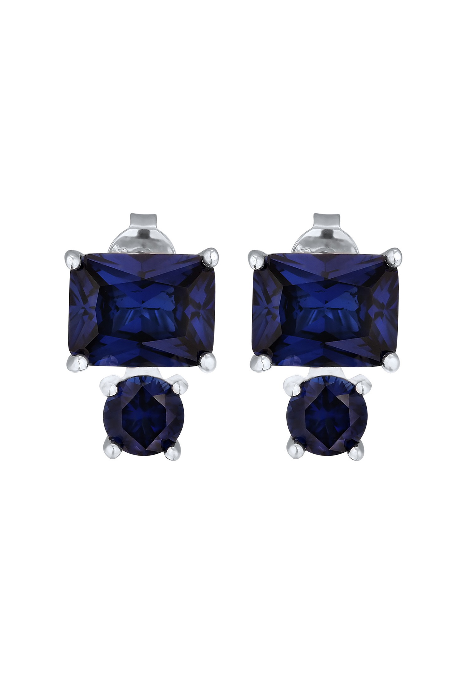 Elli PREMIUM Elli PREMIUM Boucles d'oreilles Femme Saphirs Octogone Bleu foncé Argent Sterling 925