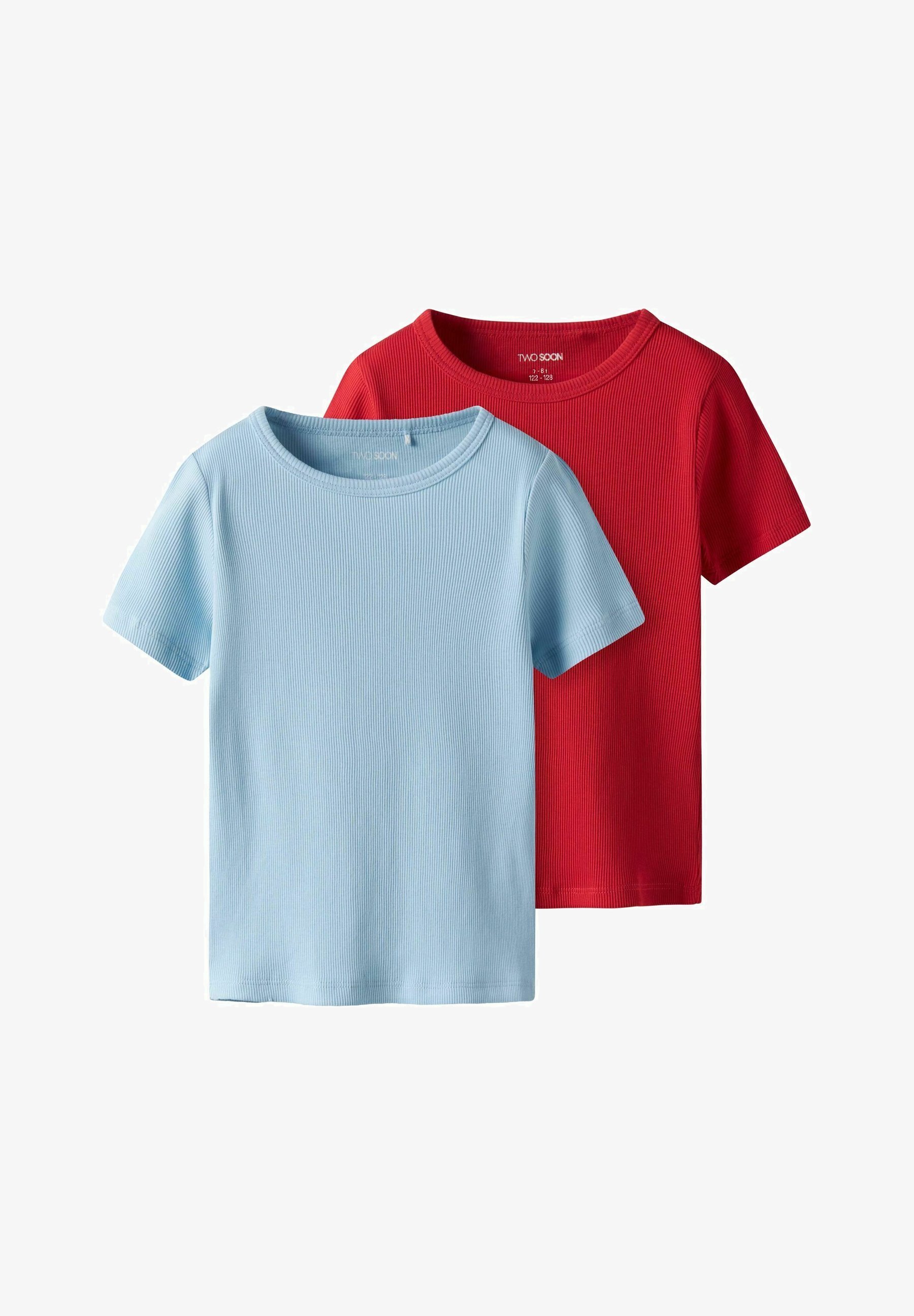TWO SOON 2ER-PACK - T-shirt basic - rosso acceso