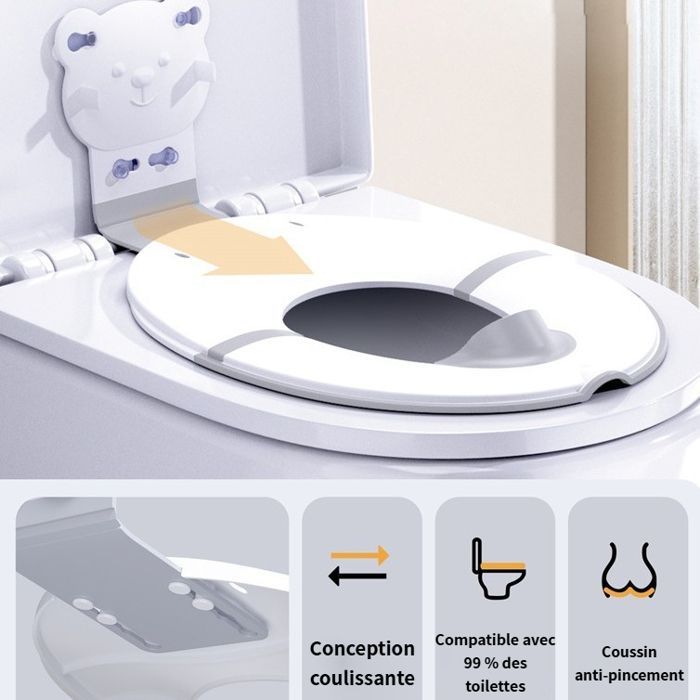 Foldable child toilet seat reducer - With soft rubber urine barrier - Universal toilet adapter