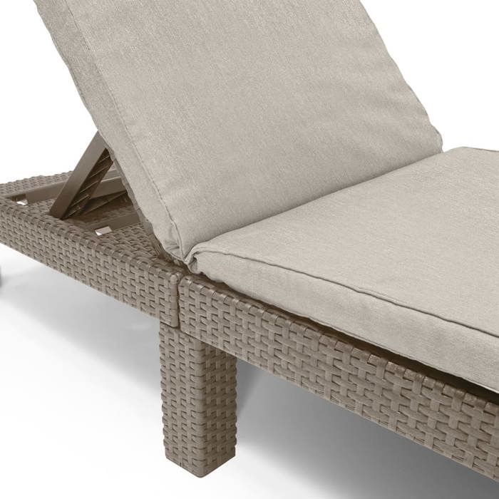 Lettino prendisole - Allibert di KETER - DAYTONA - in resina effetto rattan intrecciato - cuscino - schienale regolabile - cappuccino