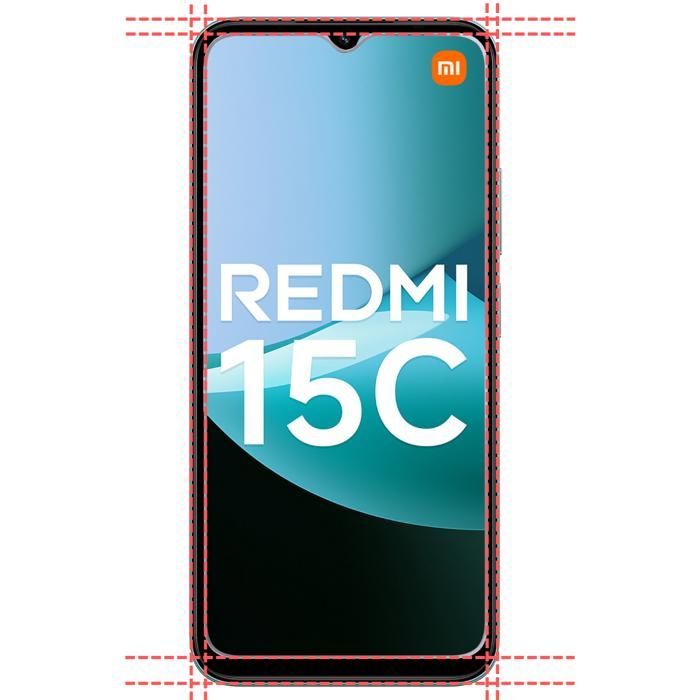 Case and screen protector - PHONILLICO - Xiaomi Redmi 15C 4G - Flexible - Transparent - 2 Tempered Glass Screen Protectors