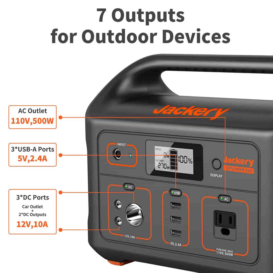 Gerador solar Jackery 500 (Jackery 500 + SolarSaga 100W)