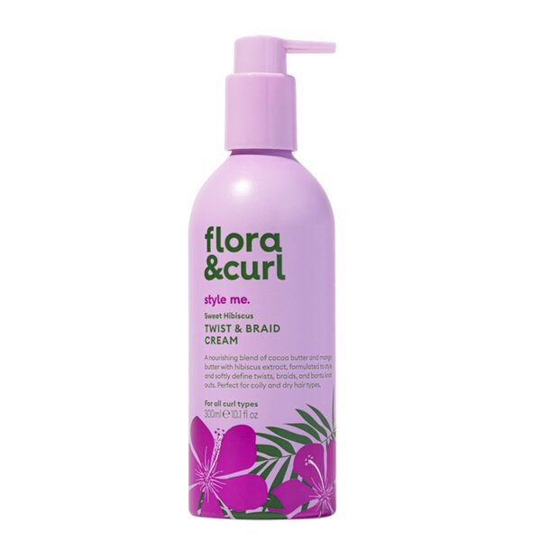 Flora & Curl Twist & Braid krēms ar saldo hibisku garšu, 300 ml