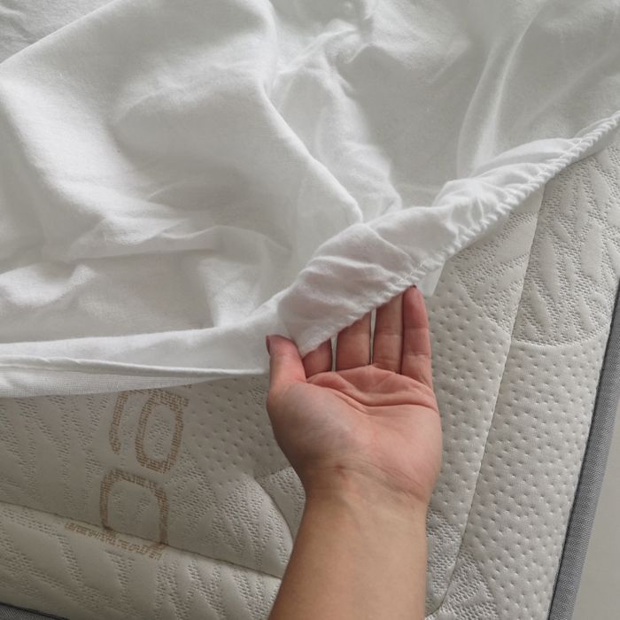 Conjunto de cama completo: Travesseiro(s) + Protetor de colchão + Edredom branco 90x200 cm