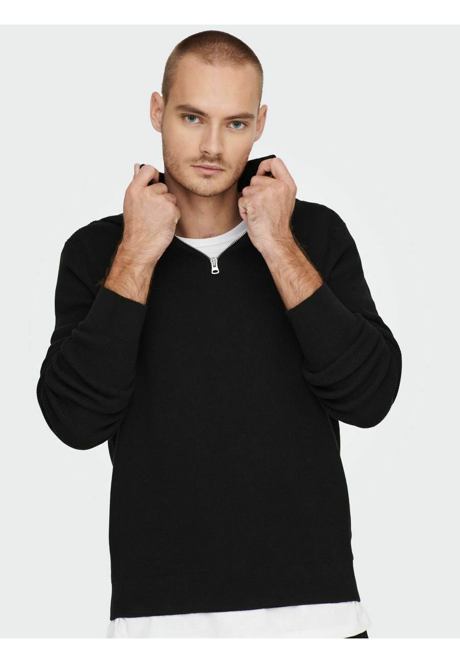 Pull Only & Sons ONSPHIL demi-zip - noir