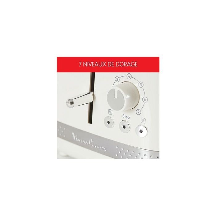 Grille-pain MOULINEX Soleil 850W 2 fentes - Ivoire - 7 niveaux de dorage