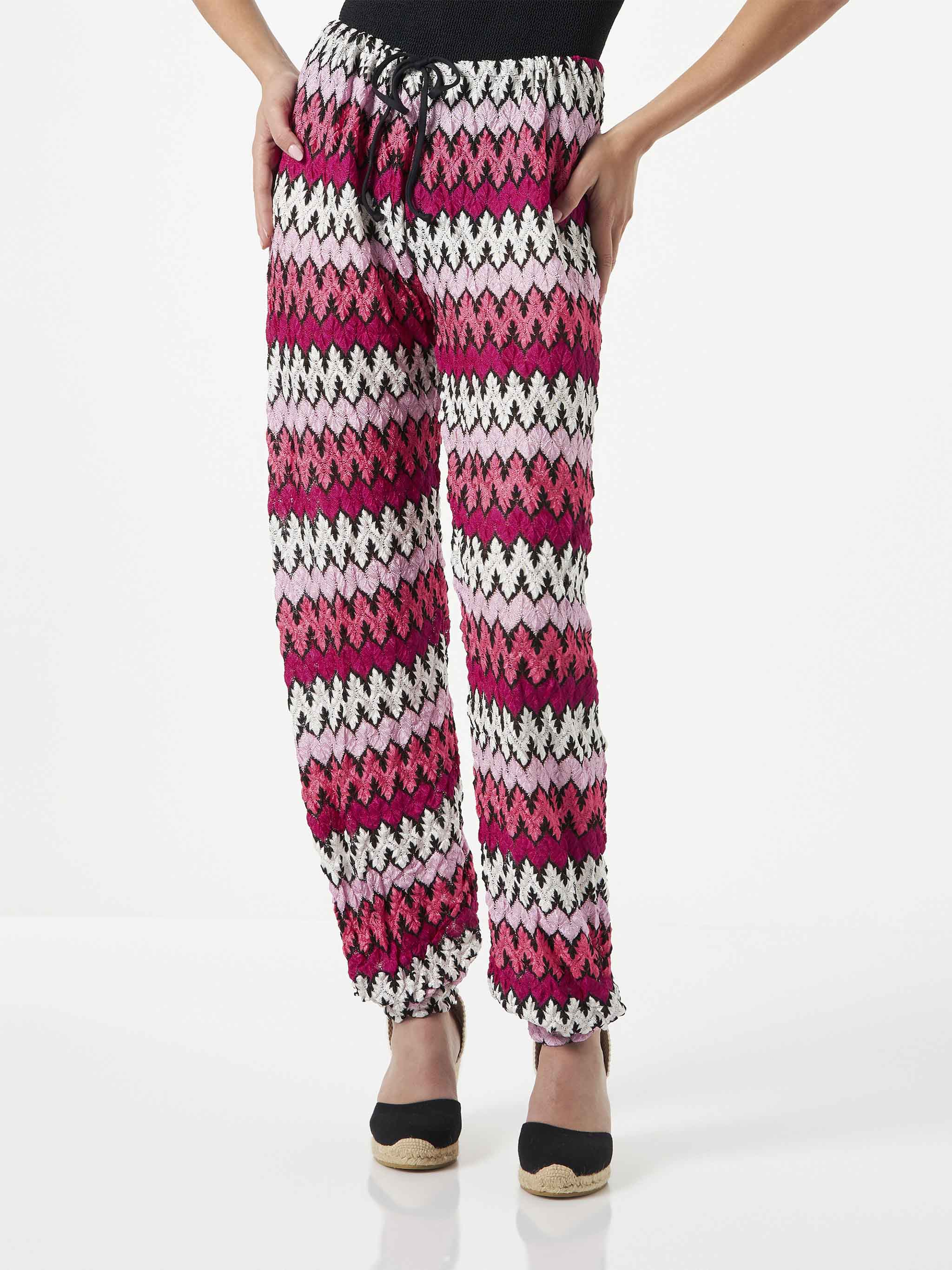 Chevron gebreide joggingbroek