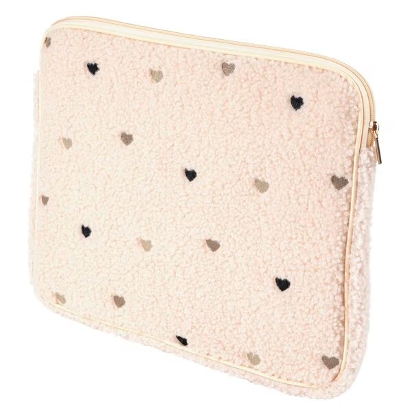 True Spirit Teddy futrola za laptop sa printom srca, bijela, 38cm x 29cm x 3cm