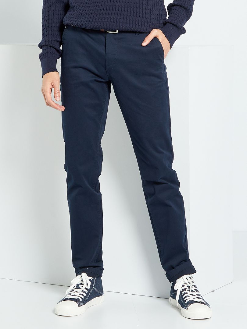 Calça Chino Slim - Tamanho 34 - Azul