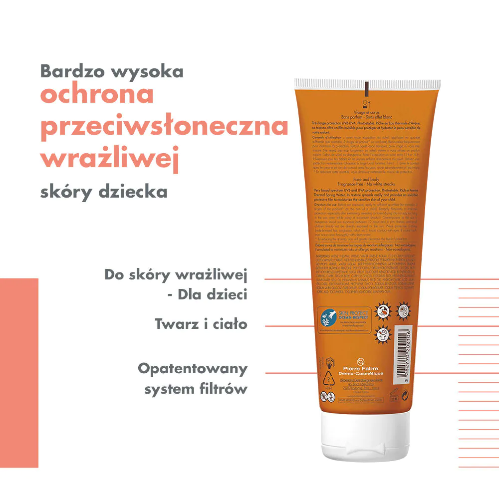 Avene Sun mleczko ochronne dla dzieci SPF50+