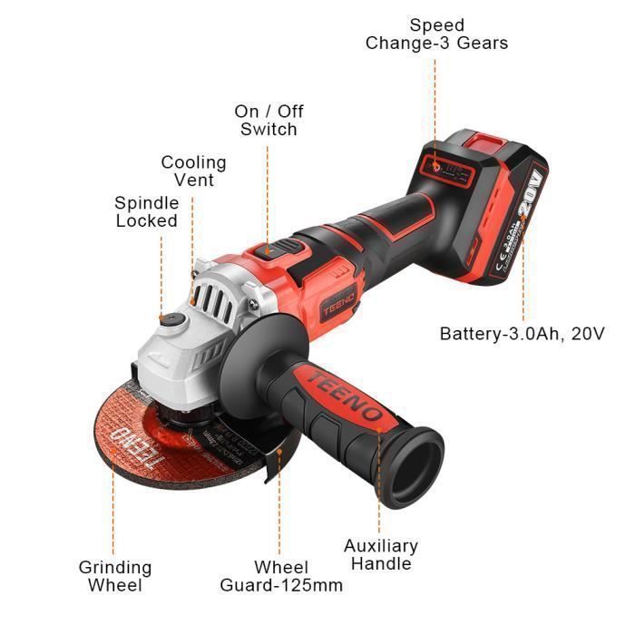Pack 3 tools - TEENO - TEENO 20V - 20V 3Ah batteries - Brushless - Professional use