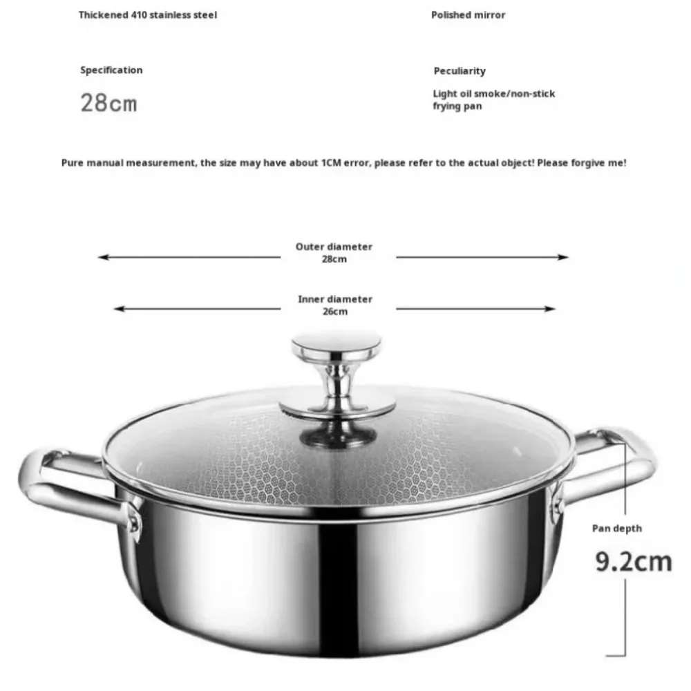 Marmite en acier inoxydable 410, poêle wok/wok universelle avec couvercle, revêtement antiadhésif alvéolé et couvercle, compatible avec les plaques à induction et à gaz.