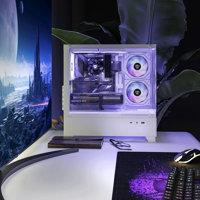 BEASTCOM Q5  Pro Gaming, PC Gamer Blanc , AMD Ryzen 7 5700X, NVIDIA RTX 5060, 16 Go RAM, 1 To  NVMe, WiFi, Win11